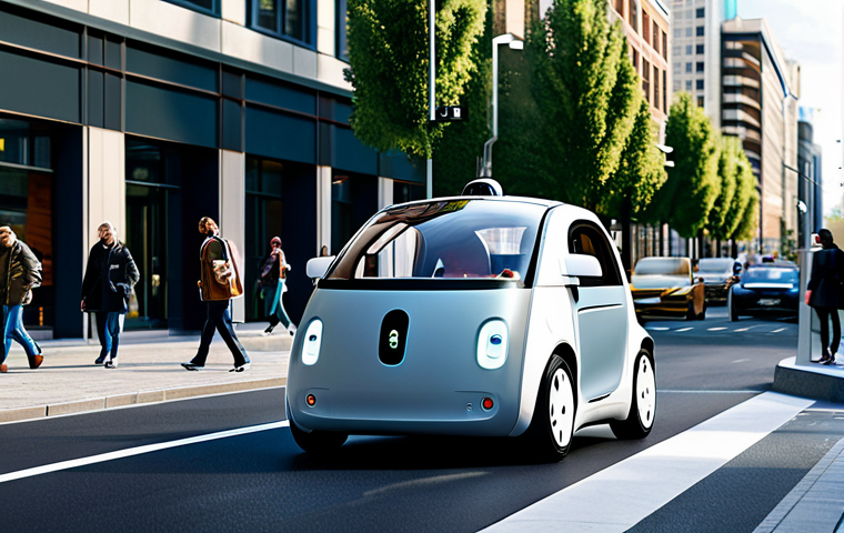 Autonomous Vehicle**
"A sleek, modern autonomous car driving on a city street, fully clothed pedestrians walking on sidewalks, appropriate content, safe for work, perfect anatomy, correct proportions, professional vehicle design, high resolution, daytime scene, modern urban environment, fully functional sensors, modest design, professional."
**