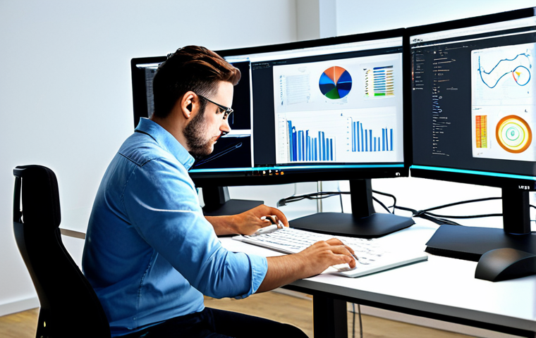 하드웨어 가속기 선택 시 고려할 점 - **Image:** A professional graphic designer working on a complex 3D model on a high-end workstation. ...